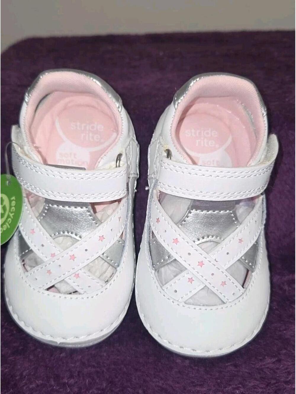 Stride Rite Girl's SM Kiki 2.0 Sandal Shoes, White Size 5M Toddler